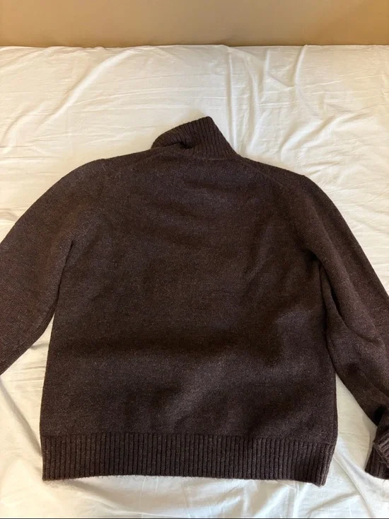 Oak + Fort Brown Quarter Zip Knit Sweater Small - Picture 5 of 5